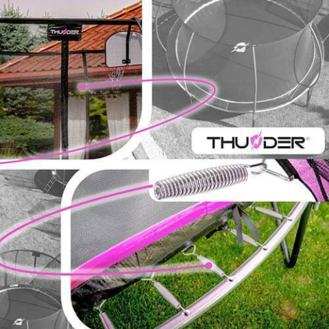 Батут Ultra Thunder 312 см, внутренняя сетка, розовый – максимальная безопасность и розовое веселье для всей семьи [4]