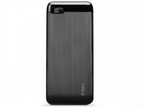 ttec Powerbank 20.000 mAh 20W PowerSlim LCD PD USB-C Input/Output, Black [1]