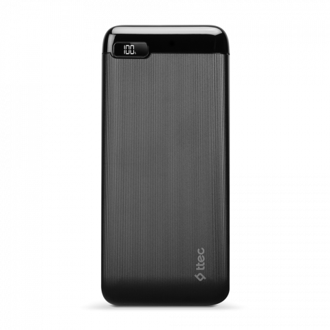 Cu fir - ttec Powerbank 20.000 mAh LCD Power Slim, Black