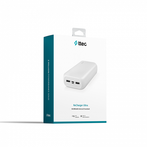 ttec Powerbank 30.000 mAh ReCharger Ultra, White [6]