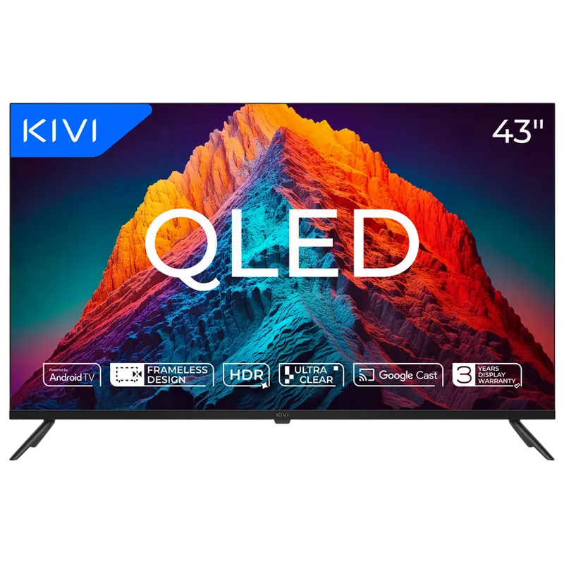 Televizoare - QLED Smart TV KIVI 43U770QB 43" 4K UHD Android TV Чёрный – Яркие цвета и чёткая картинка для идеального развлечения!