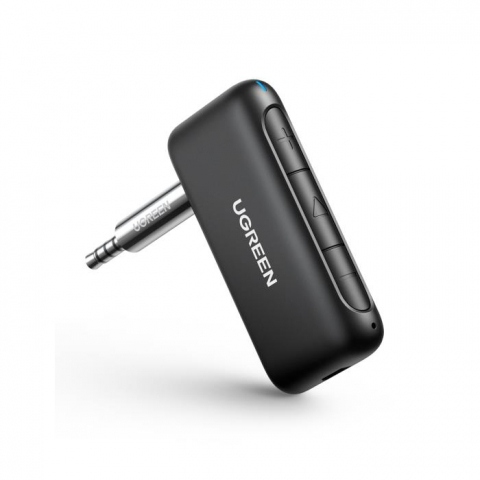FM Modulatoare - UGREEN Adapter Audio Receiver Car&Home Bluetooth V5.0, Battery 180mAh, up to 9hours CM276,  Black
