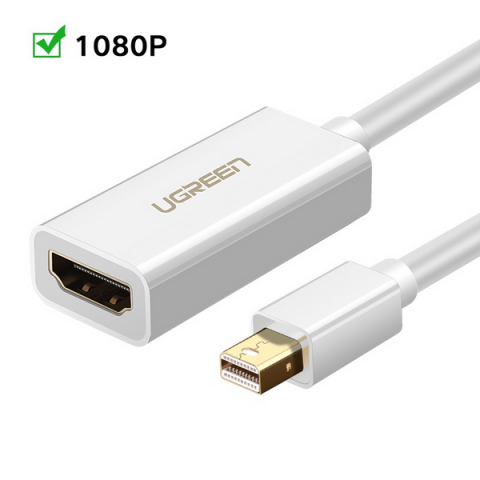 Electronice - UGREEN Cable Mini DisplayPort to HDMI 1080p, 2m MD101, White