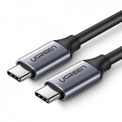 UGREEN Cable Type-C 3.1 to Type-C 3.1 Gen1, 60W, 3A, Thunderbolt 3, Aluminum Nickel Plating Shell, 1.5m, US161, Gray [1]