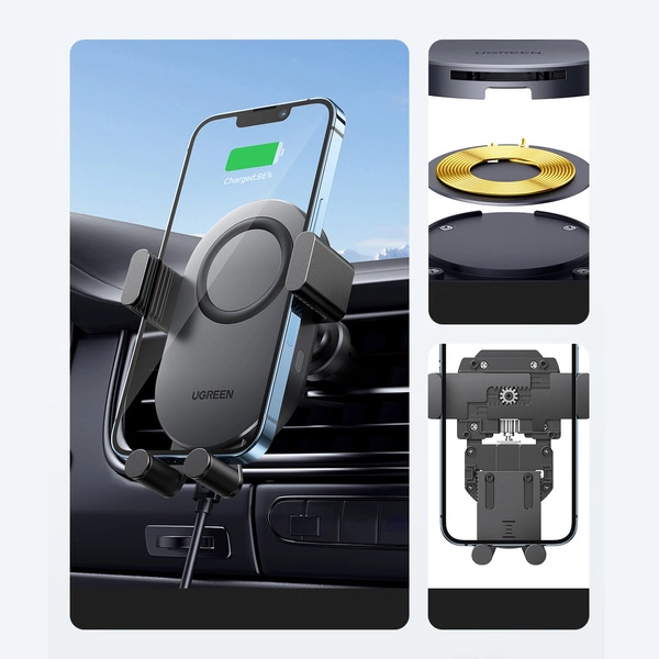 Electronice - UGREEN Car Holder Wireless Automatic 15W CD256, Grey