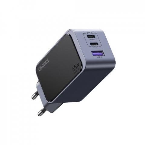 Fără cablu - UGREEN Nexode Air GaN Mini 2*Type-C+USB-A 65W, Black