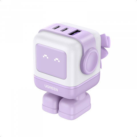 Electronice - UGREEN Robot GaN Tech Fast Charger USB-A+2*USB-C 65W, Purple
