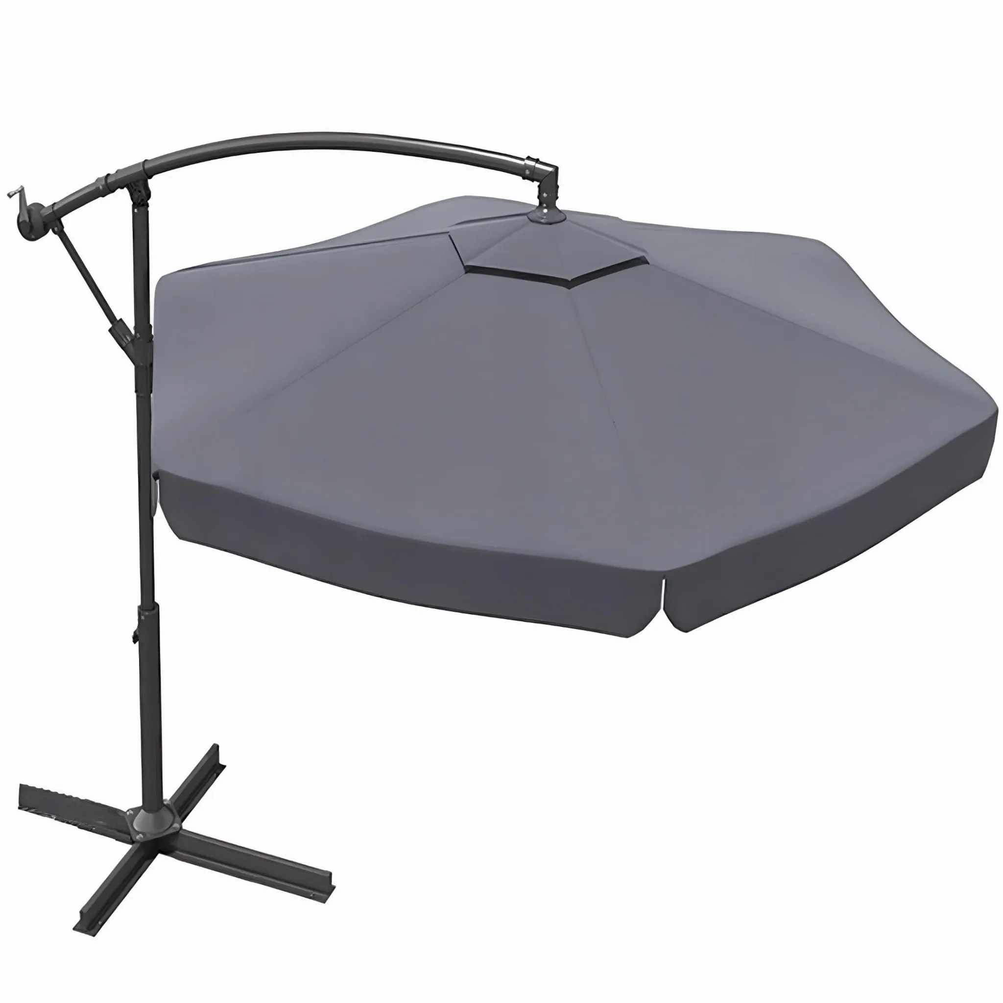 Casa și grădina - Umbrelă de grădină XXL cu consolă 350 cm Antracit – umbră generoasă și eleganță pentru exterior