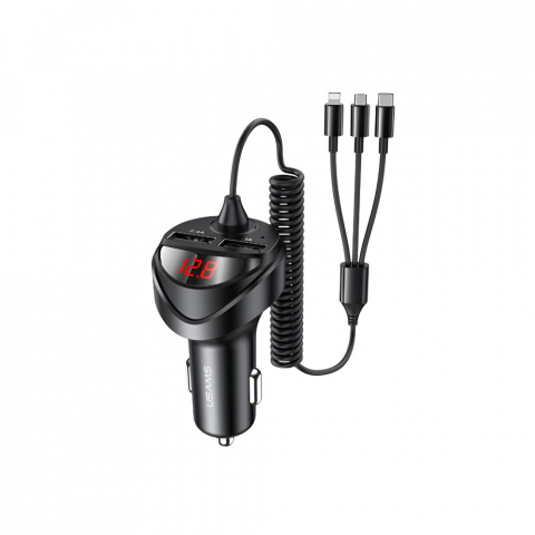Incarcatoare auto - Usams Car Charger 3-in-1 C22 Dual 3.4A, Black