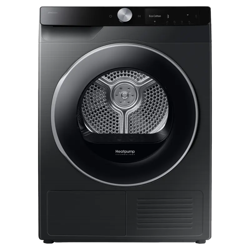 Mașini de Uscat Rufe - Uscător de rufe Samsung DV90DG6845LBU4 Negru – 9 kg, pompă de căldură, clasa A, Wi-Fi și uscare ultra-eficientă!