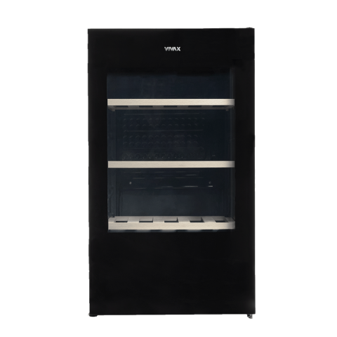 Frigider pentru vin - Vitrină / Dulap pentru vin Vivax CW-094S30 GB (94L, 30 sticle, Lemn, Clasa G, Negru)