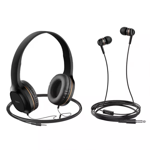 Accesorii Telefoane - W24 Enlighten headphones with mic set gold