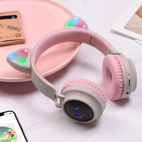 Аксессуары для Телефонов - W27 Cat ear wireless headphones grey