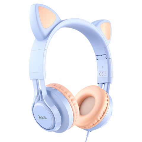Accesorii Telefoane - W36 Cat ear headphones with mic dream blue