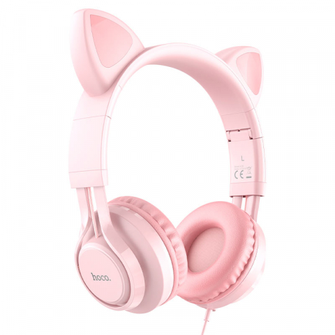 Accesorii Telefoane - W36 Cat ear headphones with mic pink
