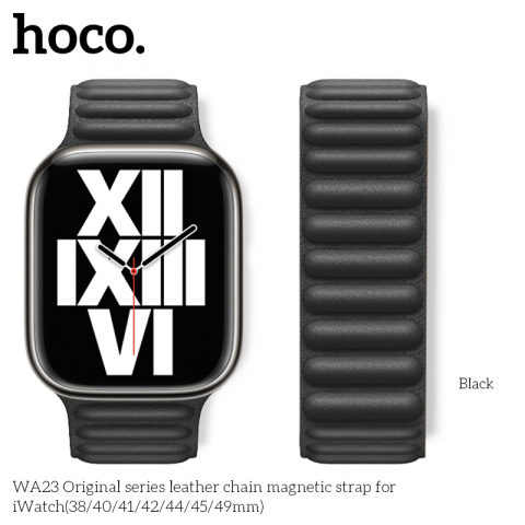 Electronice - WA23 Seria Originală curea din piele cu lanț magnetic pentru iWatch (38/40/41mm) neagră