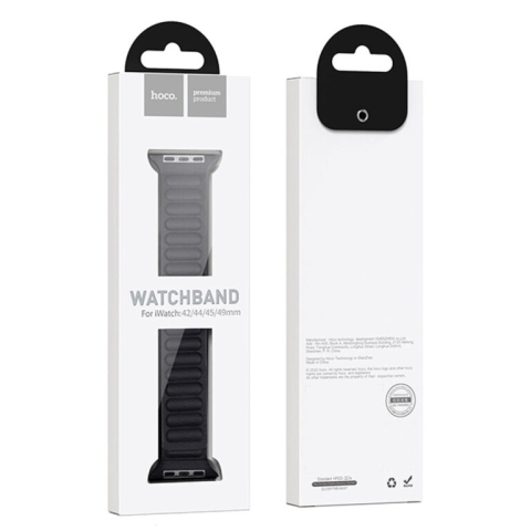 Магнитный кожаный ремешок WA23 Original Series для Apple Watch (42/44/45/49 мм) – Черный [4]