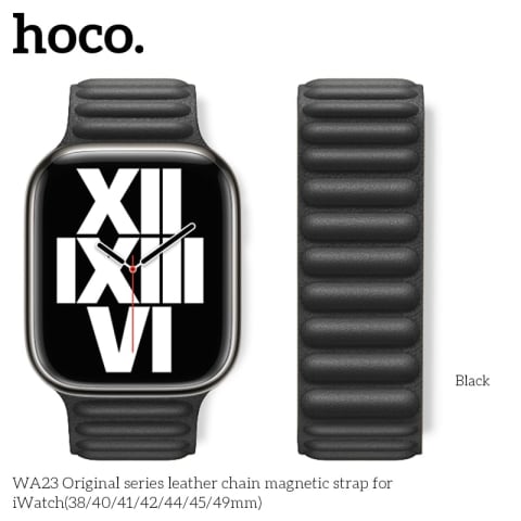 Электроника - Магнитный кожаный ремешок WA23 Original Series для Apple Watch (42/44/45/49 мм) – Черный