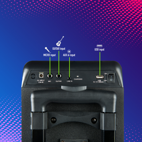 WILD RAVE 2 Portable BT Speaker-TWS-300W 12V/3,26 BAT-USB-AUX IN [6]