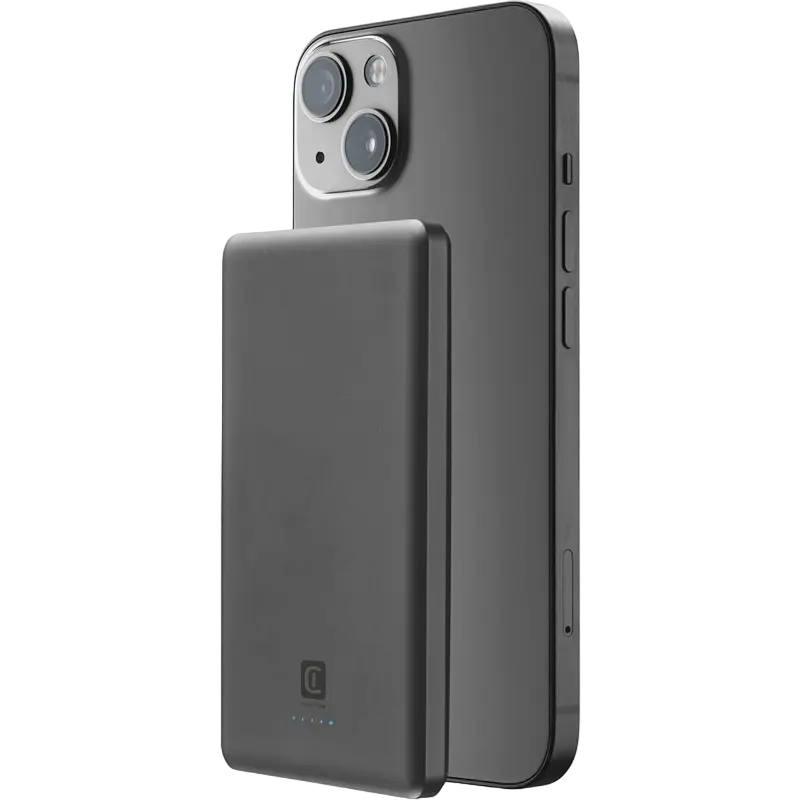 Electronice - Wireless Power Bank Cellularline 5000mAh, MAG LITE, Gri închis