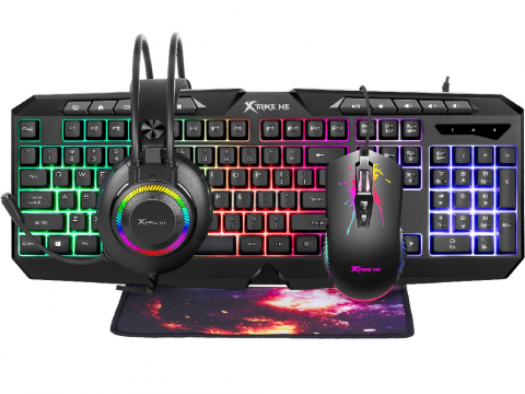 Gaming - Xtrike Me Combo Keyboard+Mouse+Mousepad+Headset CMX-410 Gaming Kit RGB
