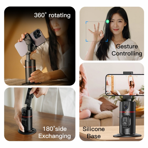 Yesido Auto Face Tracking Tripod 360 Removable Design With Remote Controller Selfie Stick Holder (SF16), Black [2]