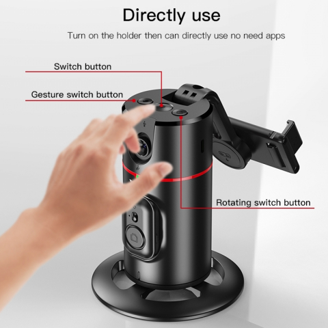 Yesido Auto Face Tracking Tripod 360 Removable Design With Remote Controller Selfie Stick Holder (SF16), Black [5]