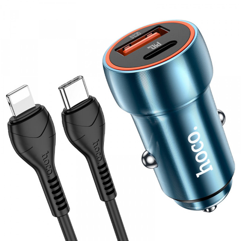Accesorii Telefoane - Z46A Blue whale PD20W+QC3.0 car charger set(C to iP)