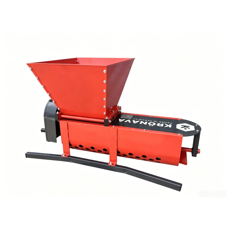 Zdrobitor manual pentru struguri cu desciorchinător Kronava DG-08 (300 kg/h, Cuvă 20L, Role tehnopolimer alimentar) [5]