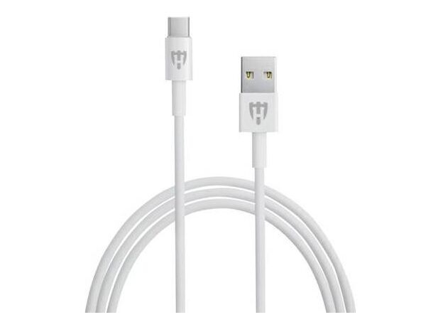 Helmet Cable USB to Type-C Basic 2.1A 1m, White [1]