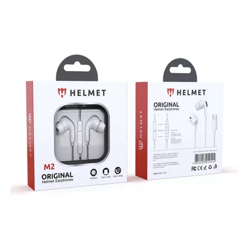 Helmet Earphones M2 Series Type-C, White [1]