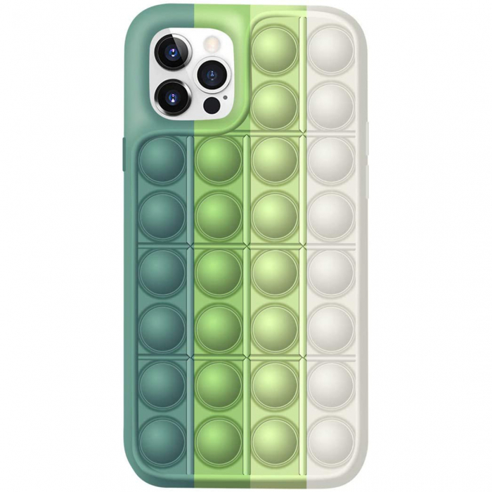 Husa pentru Apple iPhone 11 Pro Push Bubble Protection, Interactive Pop It Now, Jucarie Antistres, Trendy Colorful Invogue, Verde [1]