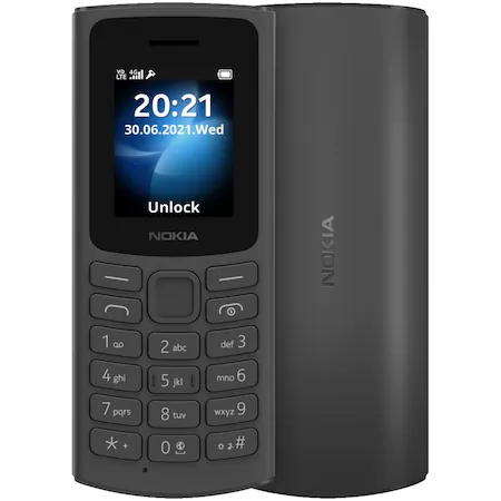 Telefon mobil Nokia 105, Dual SIM, 4G, Black [6]