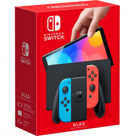 Set Consola Nintendo Switch OLED Red/Blue + 5 Jocuri [0]