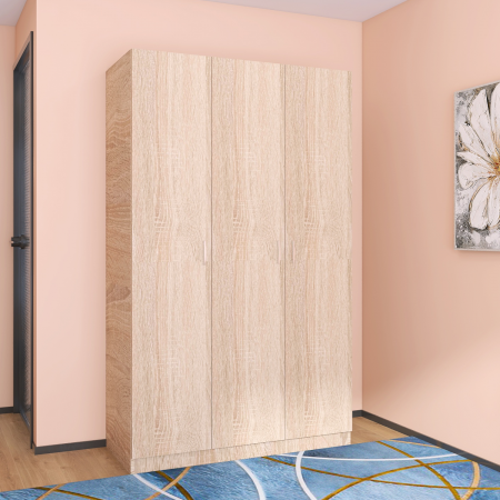 Dulap cu 3 usi - Dulap 3 usi 120 x 50 x 200cm, Culoare  Stejar Sonoma, Pal 18mm