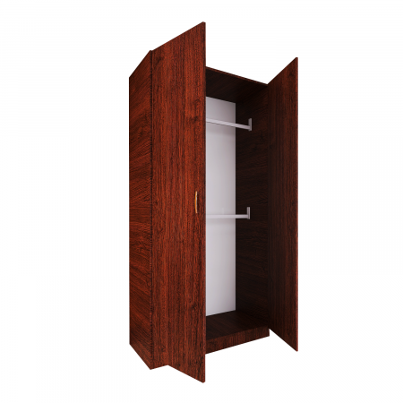 Dulap cu 2 usi - Dulap cu Bara Haine D3,  H200 X L80 X A50cm, PAL 18mm, Culoare Wenge
