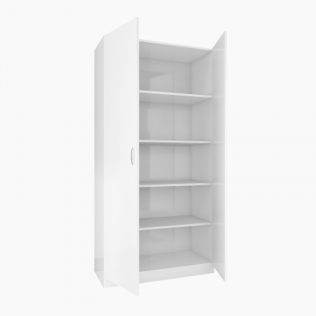 Dulap cu 2 usi - Dulap cu 4  rafturi depozitare, H200 x L80 x A50cm, Culoare Alb, Pal 18mm