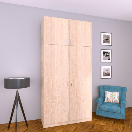 Dulap cu 2 usi - Dulap Dormitor Stejar Sonoma, H240 X L80 X A50cm, Material Pal18mm