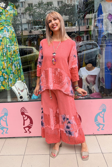 Bluza in model floral - roz piersica [1]