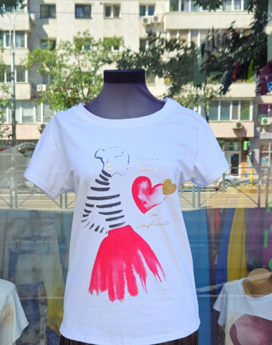 Tricou alb Heart Simplicity [1]