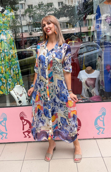 Rochie tip camasa din mastase animal print [1]