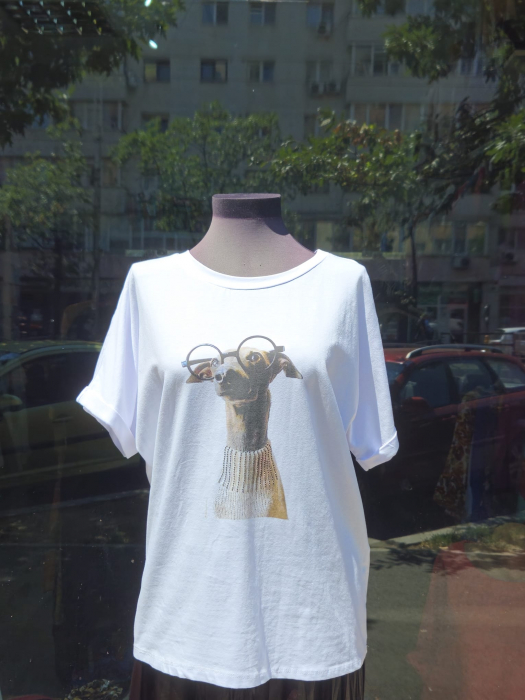 Tricou alb Glasses [1]