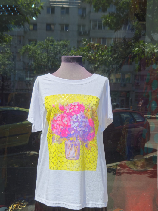 Tricou alb Yellow Muse [1]