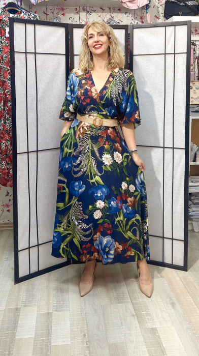 Rochie lunga vaporoasa model floral [1]