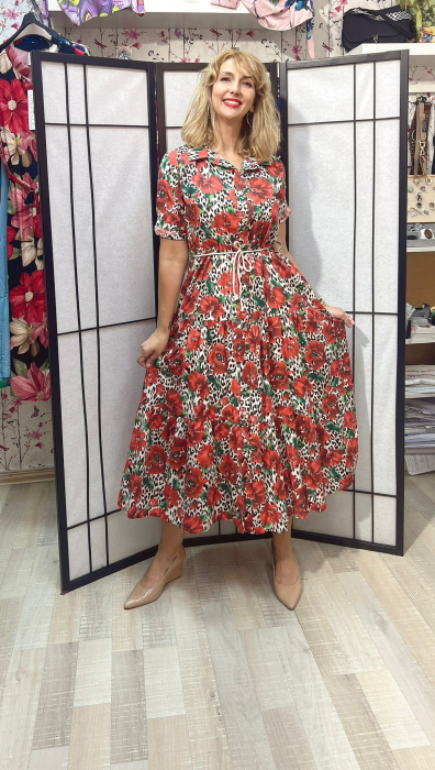 Rochie maneca scurta tip camasa [1]