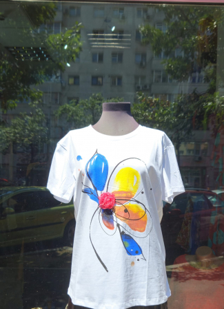 TRICOURI - Tricou alb Colour Petal