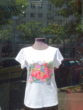 TRICOURI - Tricou alb City Flowers