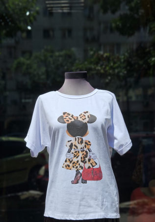 TRICOURI - Tricou alb Minnie Print