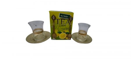 Set ceai turcesc Ali Baba, 100 gr cu arome, 2 pahare, farfurii si lingurite metalice [7]