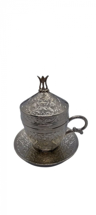 Set 6 cesti cafea turceasca, metalice , cu tava si accesorii servire metalice , Acar [2]